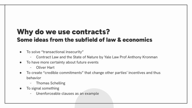 Why do we use contracts?
