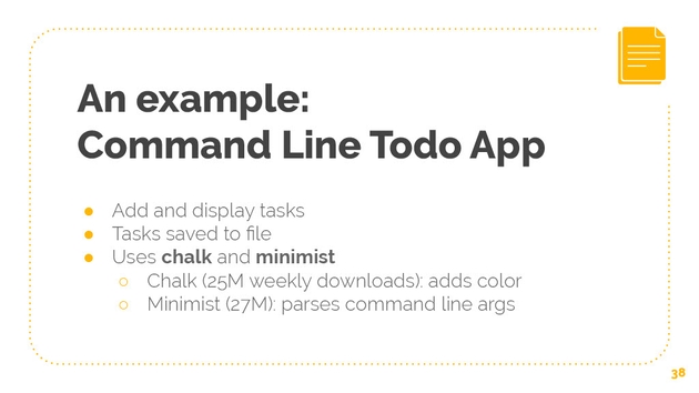 An example: Command Line Todo App