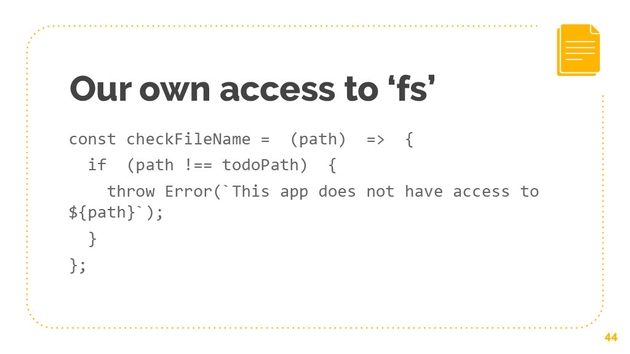 Attenuate our own access to fs