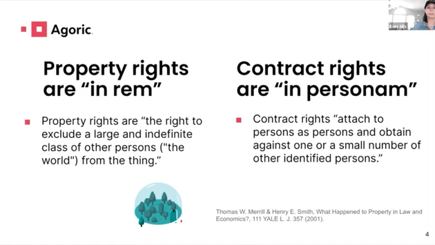 Property rights are "in rem" but contract rights are "in personam"