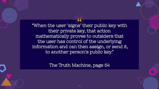 Quote: signs public key with private key