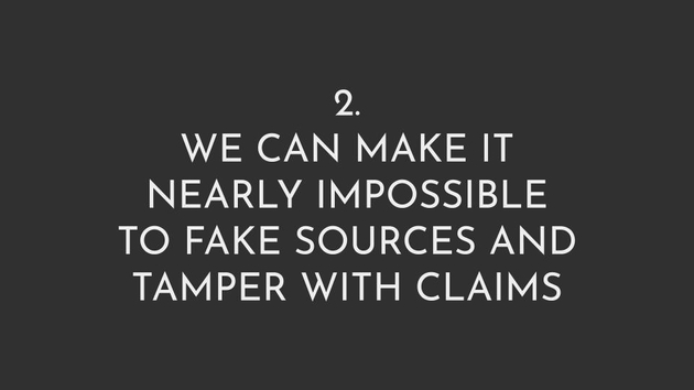 Impossible to Fake Sources and Tamper With Claims